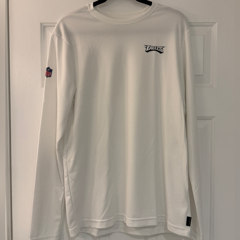 Nike Philadelphia Eagles Team Issued Long Sleeve Shirt White Medium